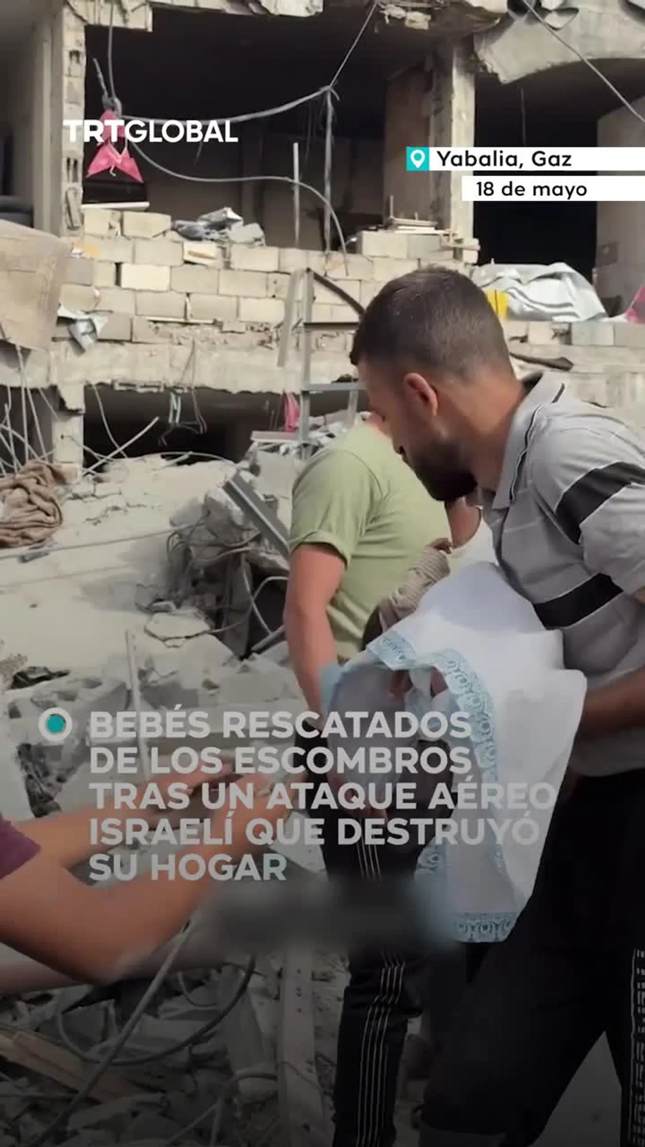 Bebés rescatados tras ataque israelí